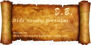 Diószeghy Bertalan névjegykártya