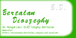 bertalan dioszeghy business card